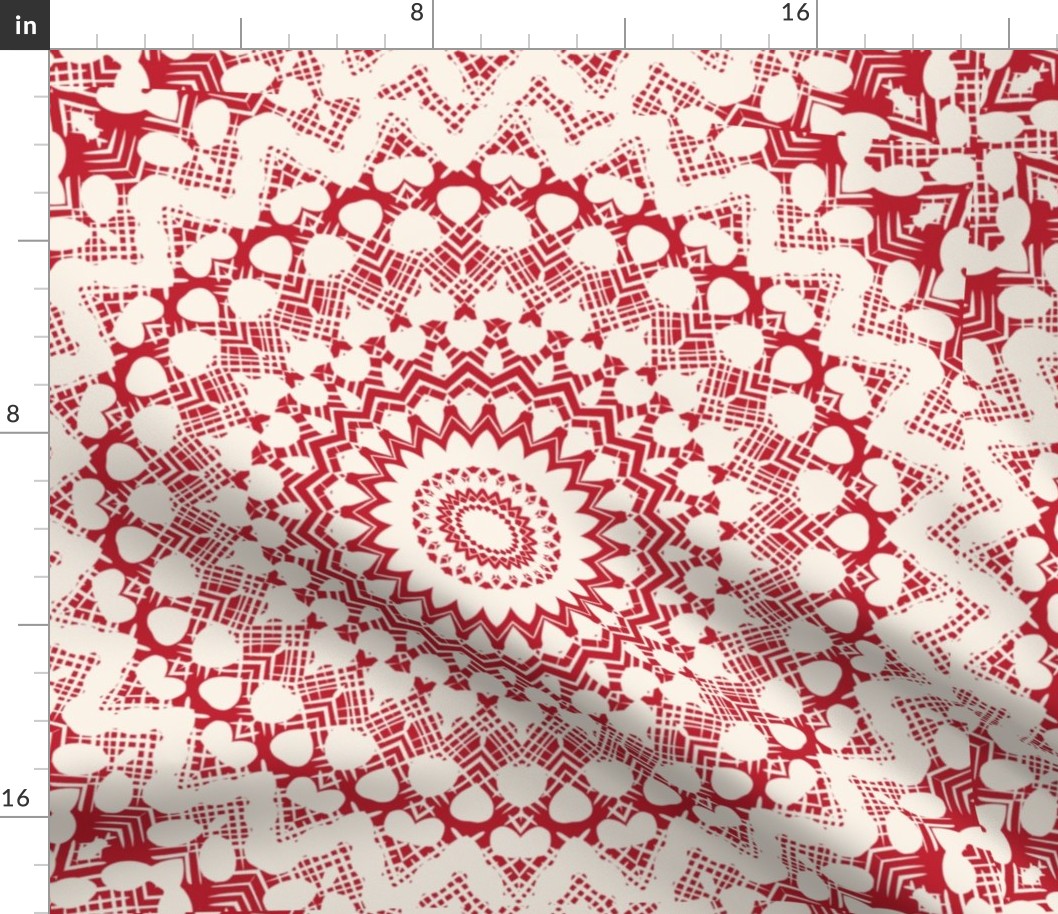 Red and White Lace Design