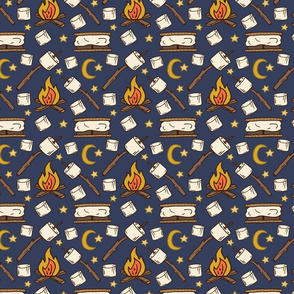 smores - muted navy - 5.25 x 5.25 scale