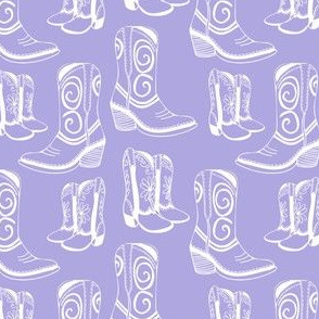 Home is Where my Cowboy Boots Are - White on lilac (small)