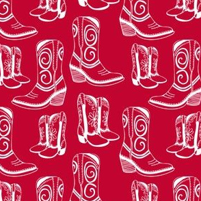 Home is Where my Cowboy Boots Are - White on red (small)