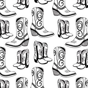 Home is Where my Cowboy Boots Are - Black on white (small)