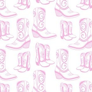 Home is Where my Cowboy Boots Are - White on pink (small)