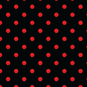 Black With Red Polka Dots - Large
