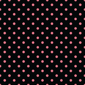 Black With Dark Pink Polka Dots - Medium (Strawberry Cream Collection)