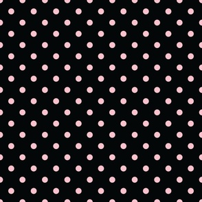 Black With Light Pink Polka Dots - Medium (Strawberry Cream Collection)
