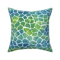 Animal Pattern Watercolor Green and Blue Bright