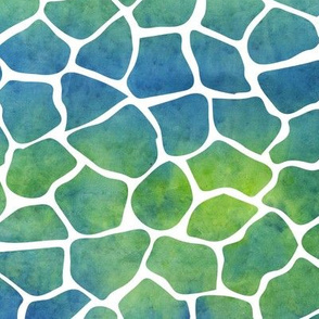 Animal Pattern Watercolor Green and Blue Bright