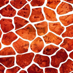 Animal Pattern Watercolor Red Orange Rust