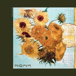 Van Gogh Sunflowers 2023 fabric calendar