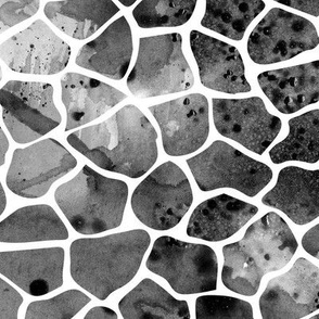 Animal Pattern Watercolor Black and White Grey