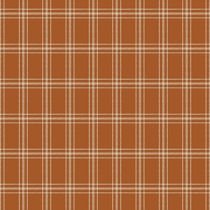 Lined Linens - Quad Plaid - Ivory, Terra Cotta 