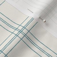 Lined Linens - Quad Plaid - Western Blue, Ivory