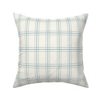 Lined Linens - Quad Plaid - Western Blue, Ivory