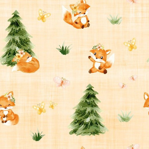 fox orange linen