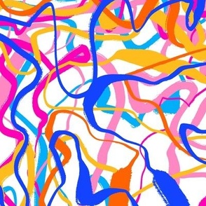 Abstract knotted wool ramble lines in brights