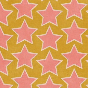 Groovy Burnt Coral Stars (gold) 9"