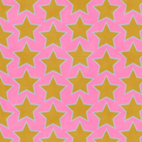 Groovy Gold Stars (pink sherbet) 6"