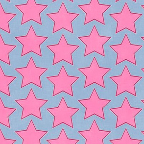 Groovy Pink Stars (dusty blue) 7"
