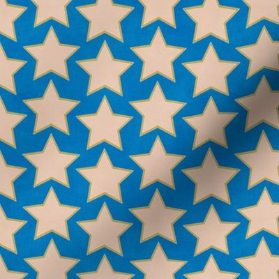 Groovy Beige Stars (French blue) 6"