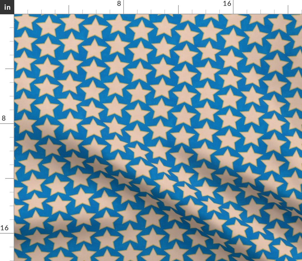 Groovy Beige Stars (French blue) 6"