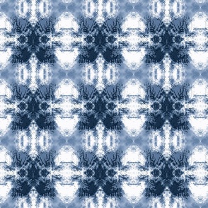 Western Cave Drawing Diagonal Squares Denim Blue 