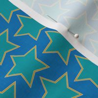 Groovy Peacock Stars (French blue) 6" small