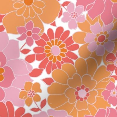 Avery Retro Floral Orange Tango-medium scale