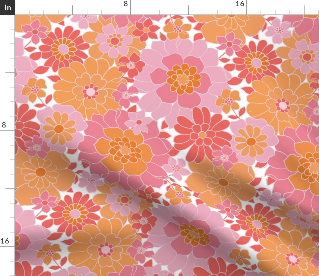 Avery Retro Floral Orange Tango-medium scale