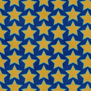 Groovy Gold Stars (sapphire blue) 5" small