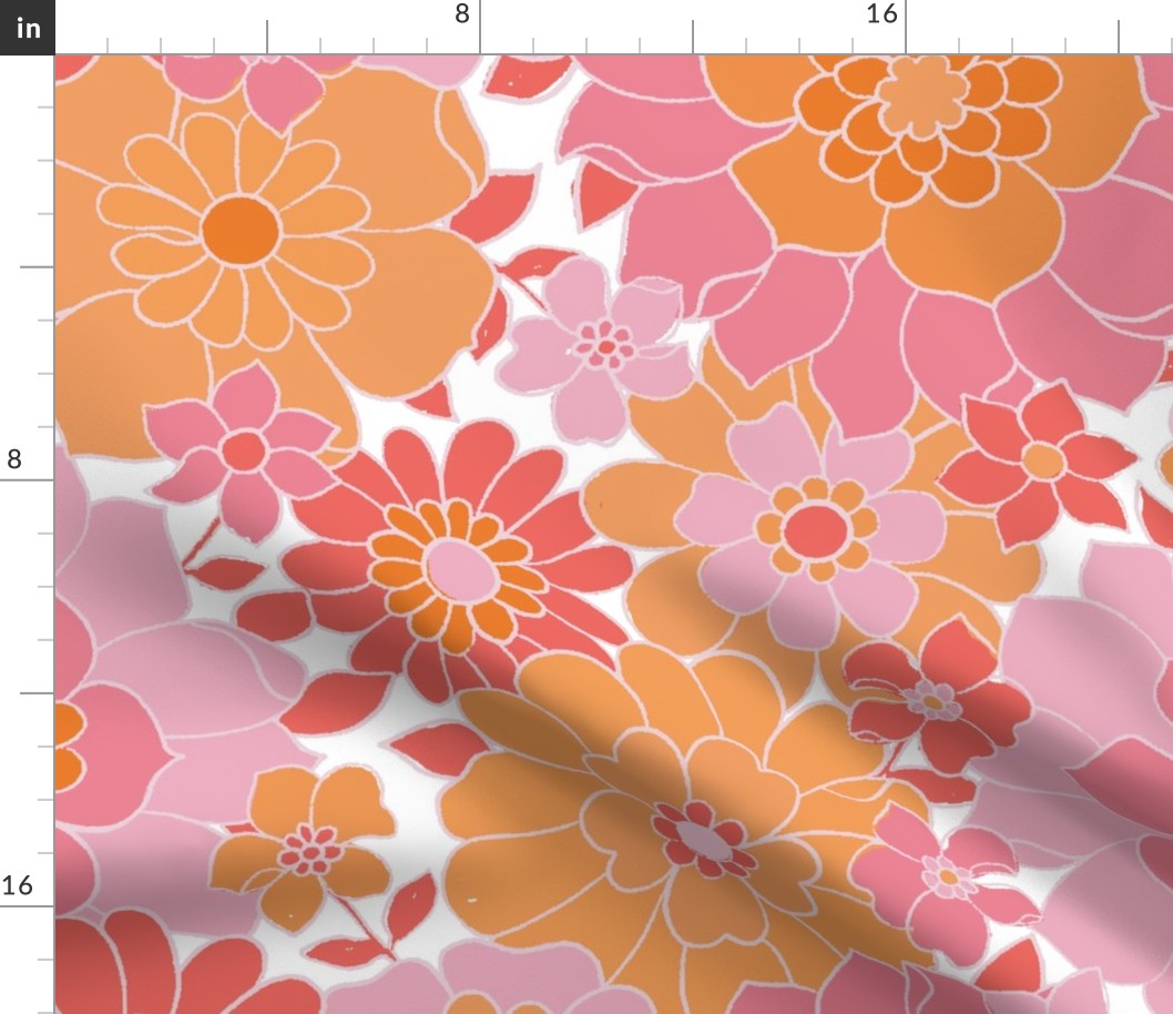 Avery Retro Floral Orange Tango-large scale