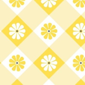 Floral Plaid Yellow  - Plaid Yellow  & Grey  Collection