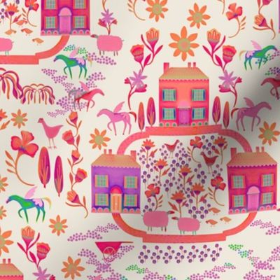 Folk Farm Love, Mexican Folk Art Inspired, Sherwin Williams Downy SW7002