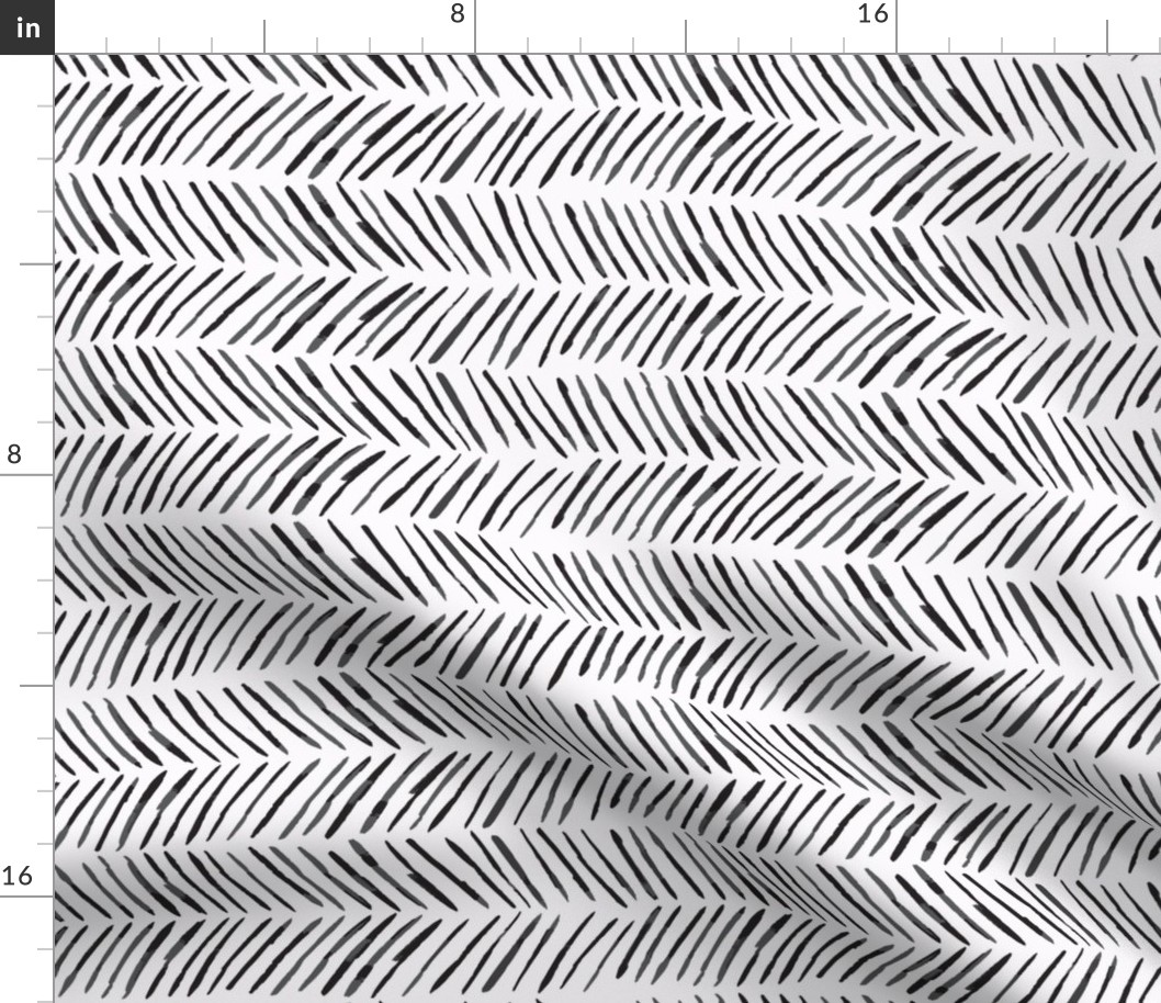 Chevron Lines - Black on White