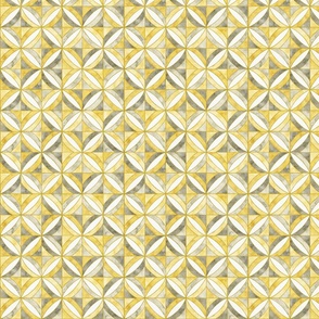 Watercolour Geometric Gray and Yellow-Small