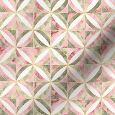 Watercolour Geometric Grey and Pink-Small