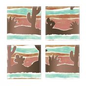 Jumbo-Nostalgic Southwest Desert Vista-sepia mint