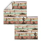 medium Nostalgic Southwest Desert Vista-sepia green