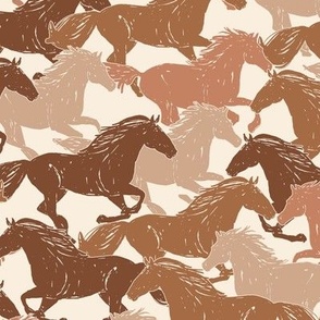Wild Horses - Earth Tones - Western