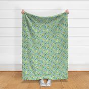 Western paddle cactus floral Mint green Small