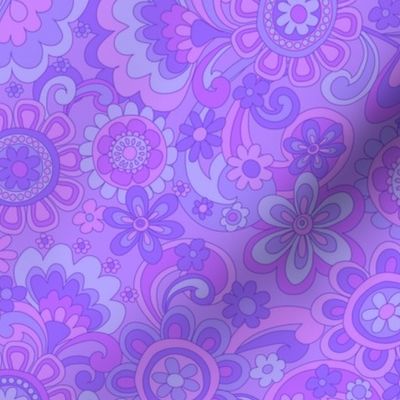 142 Groovy Swirls and Flowers Lilac