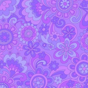 142 Groovy Swirls and Flowers Lilac