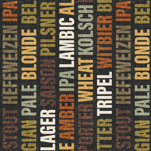 Beer Typography on Grey Linen Rotated - large scale