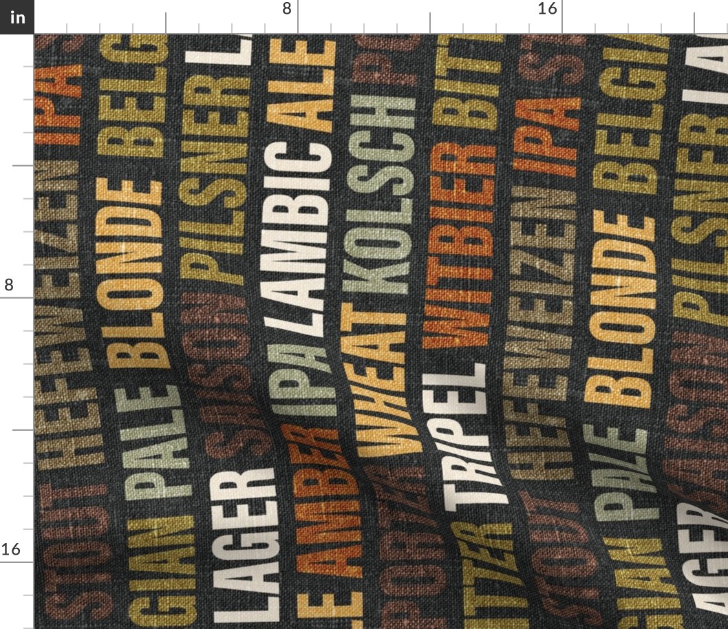 Beer Typography on Grey Linen Rotated - large scale