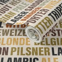 Beer Typography on Camel Linen - large scale