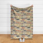 Beer Typography on Camel Linen - EXTRA large scale