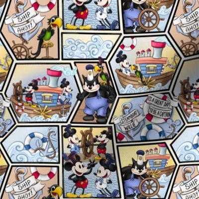 Bigger Steamboat Willie Colorful Nautical Scenes