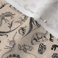  Dinosaurs on Pale Cream with Stars