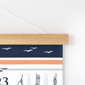 2023 nautical calendar with navy and white stripes