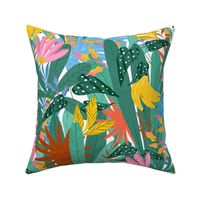 Jungle leaves. Tropical summer pattern