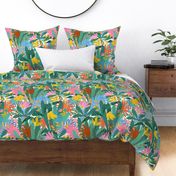 Jungle leaves. Tropical summer pattern